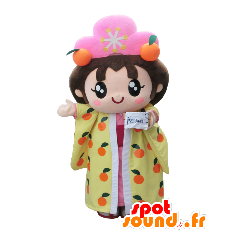 Mascot Anhime, jente med Mandariner - MASFR27554 - Yuru-Chara japanske Mascots