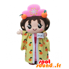 Mascot Anhime, chica con mandarinas - MASFR27554 - Yuru-Chara mascotas japonesas