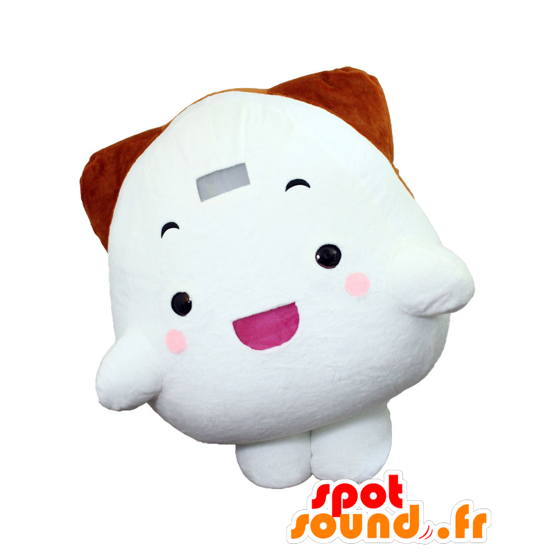 Mascotte de Bun-chan, bonhomme blanc et marron - MASFR27556 - Mascottes Yuru-Chara Japonaises