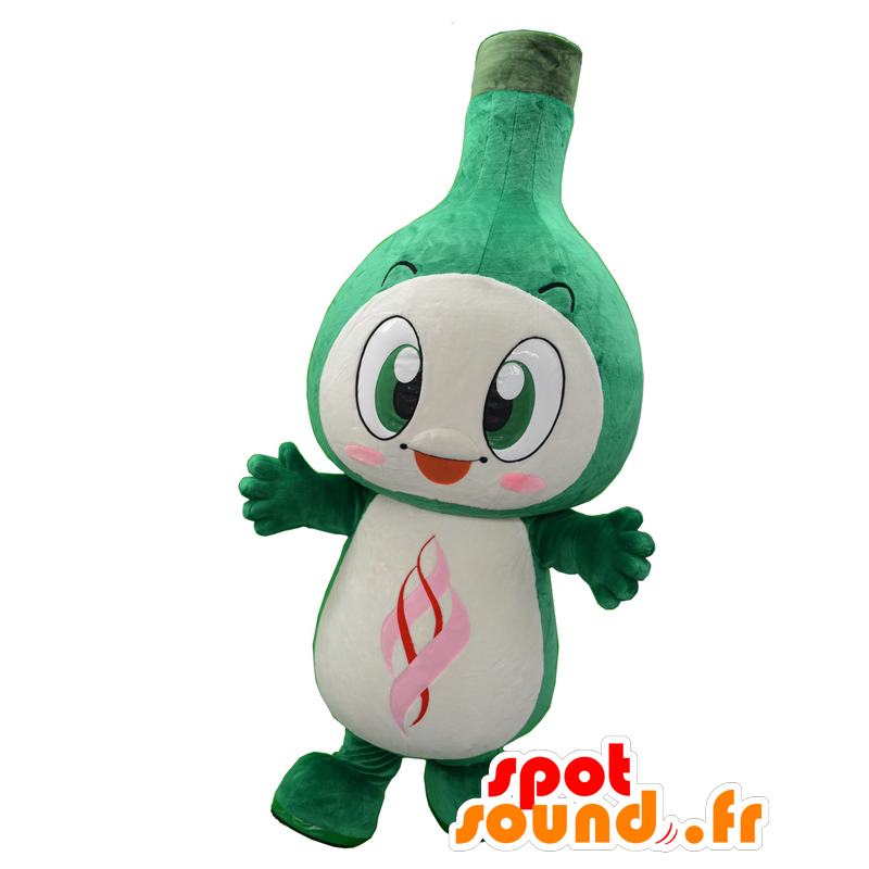 Mascotte de Dorinpin, poireau géant, vert et blanc - MASFR27558 - Mascottes Yuru-Chara Japonaises