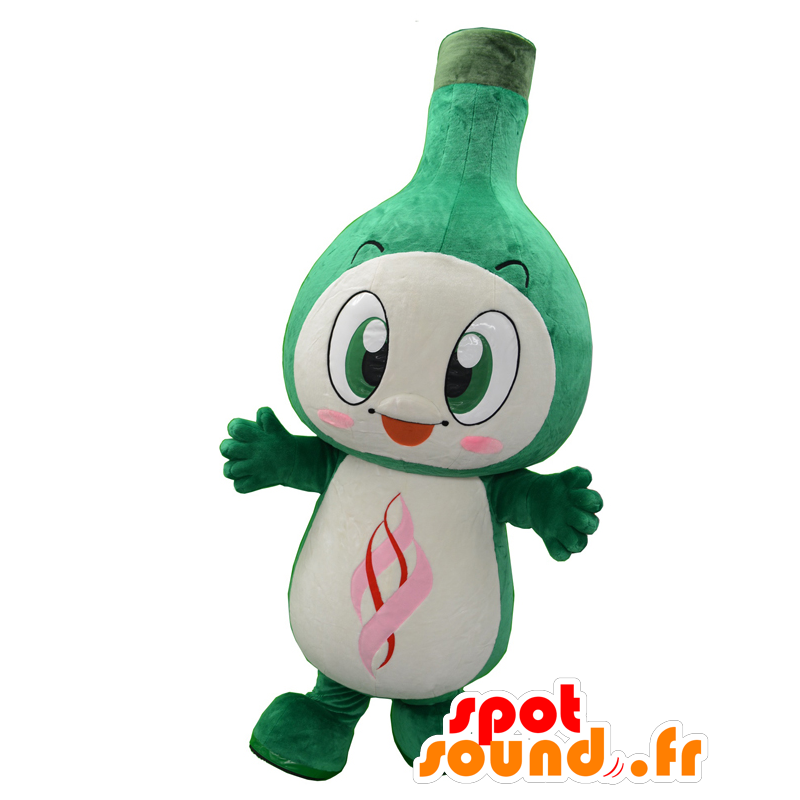 Dorinpin maskot, kæmpe porre, grøn og hvid - Spotsound maskot