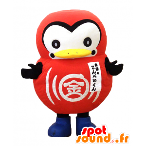 Mascot Hida Konpei Kunin, punainen ja valkoinen pingviini - MASFR27560 - Mascottes Yuru-Chara Japonaises