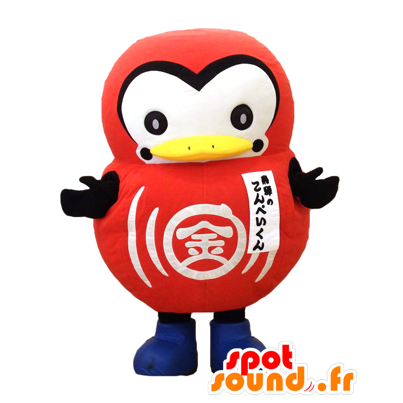 Mascotte de Hida Konpei kun, de pingouin rouge et blanc - MASFR27560 - Mascottes Yuru-Chara Japonaises
