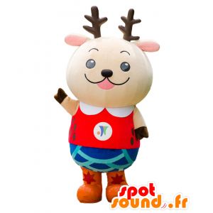 Mascotte de Nisshi-kun, de chien, de renne en tenue colorée - MASFR27561 - Mascottes Yuru-Chara Japonaises