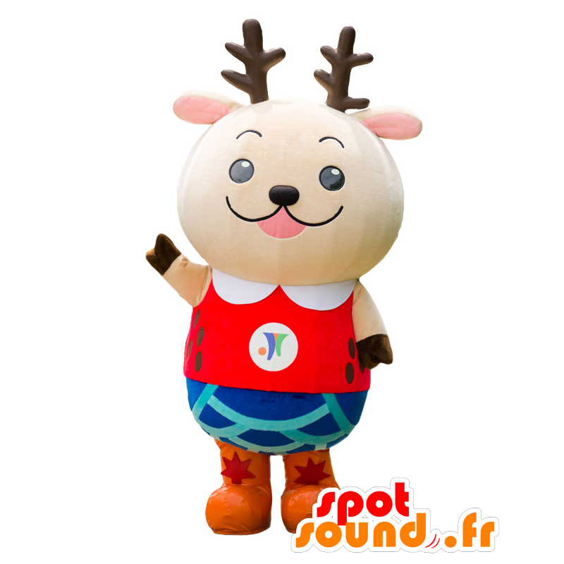 Nisshi-kun mascot, dog, reindeer colored dress - MASFR27561 - Yuru-Chara Japanese mascots