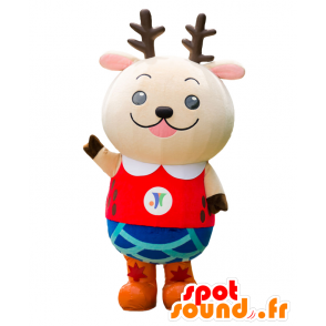 Mascot Nisshi-kun, hund, reinsdyr fargerike antrekk - MASFR27561 - Yuru-Chara japanske Mascots