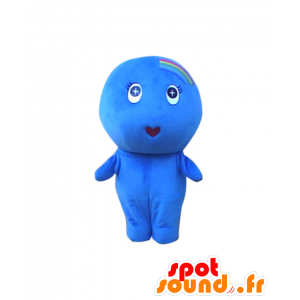 Mascot Nichi-Wa, blauw man en een regenboog op de kop - MASFR27569 - Yuru-Chara Japanse Mascottes