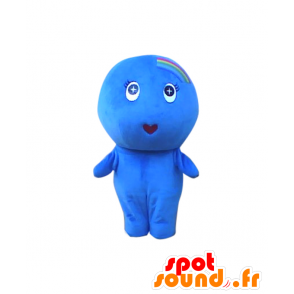Mascot Nichi-Wa, blauw man en een regenboog op de kop - MASFR27569 - Yuru-Chara Japanse Mascottes