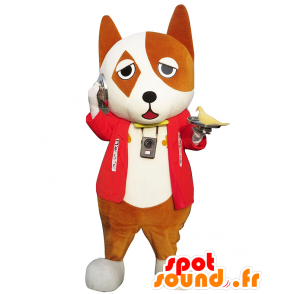 Mascotte Kogi Latta, brown and white dog, Imperial held - MASFR27570 - Yuru-Chara Japanese mascots