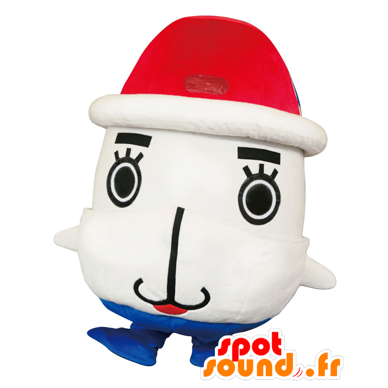 Mascotte de Shippurin, bonhomme blanc avec un bonnet sur la tête - MASFR27571 - Mascottes Yuru-Chara Japonaises