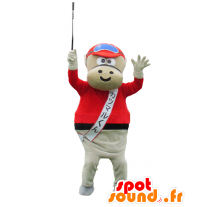 Katsumaru kun maskot, brun og rød hest jockey - Spotsound