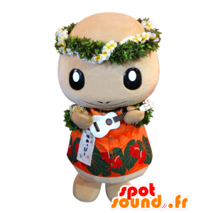 Honuppi maskot, blommig karaktär från Hawaii - Spotsound maskot