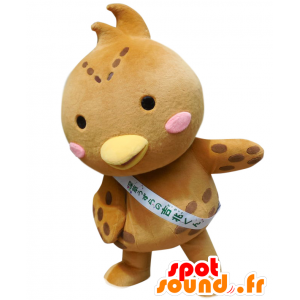 Mascot Fukakusa, vaktel, brunt og rosa fugl - MASFR27579 - Yuru-Chara japanske Mascots