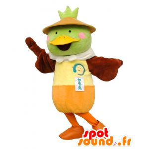 Mascot Kamomaru, groene en gele eend - MASFR27586 - Yuru-Chara Japanse Mascottes