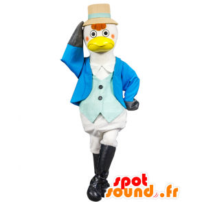 Mascotte de Tokyo Sea Joe, mouette blanche en costume bleu - MASFR27588 - Mascottes Yuru-Chara Japonaises