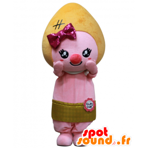 Mascota en punta, el hombre de color rosa con una cáscara de color amarillo - MASFR27589 - Yuru-Chara mascotas japonesas