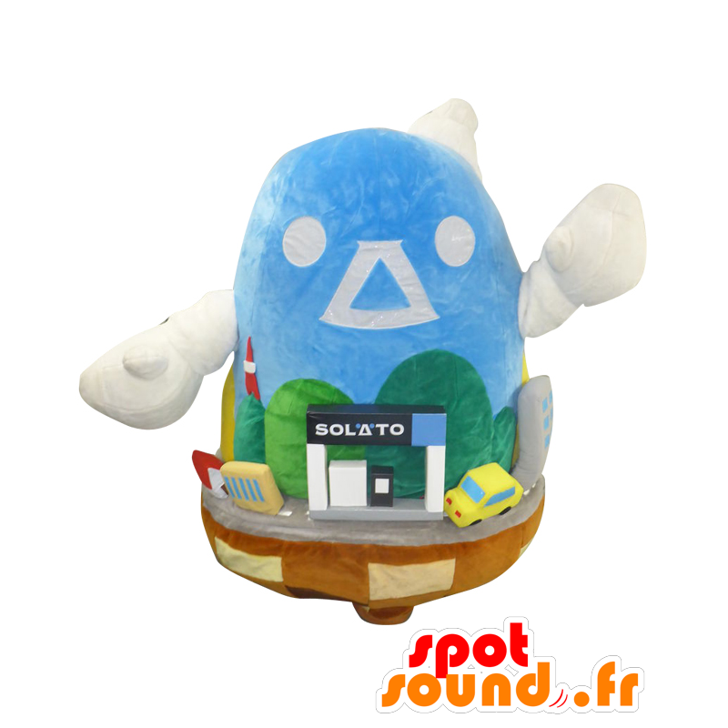 Mascot Sorat-kun, a gas station with a car - MASFR27592 - Yuru-Chara Japanese mascots