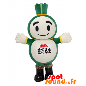 Mascotte de Sasa-Dharma, poireau géant, vert et blanc - MASFR27598 - Mascottes Yuru-Chara Japonaises