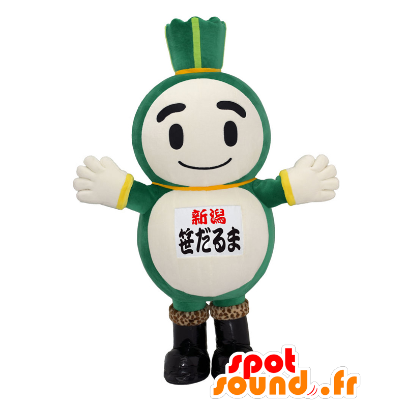 Mascota Sasa-Dharma, puerro gigante, verde y blanco - MASFR27598 - Yuru-Chara mascotas japonesas