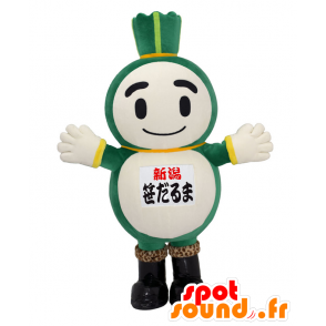 Sasa-Dharma mascot, giant leek, green and white - MASFR27598 - Yuru-Chara Japanese mascots