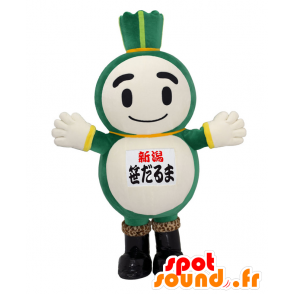 Mascot Sasa Dharma gigante alho-porro, verde e branco - MASFR27598 - Yuru-Chara Mascotes japoneses