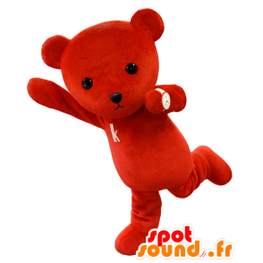 Rukibea Maskottchen großer Teddybär rot und weiß - MASFR27600 - Yuru-Chara japanischen Maskottchen