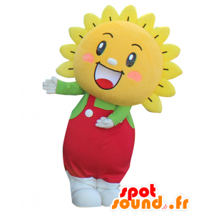 Mari-kun mascotte, zonnebloem geel, rood en groen - MASFR27602 - Yuru-Chara Japanse Mascottes