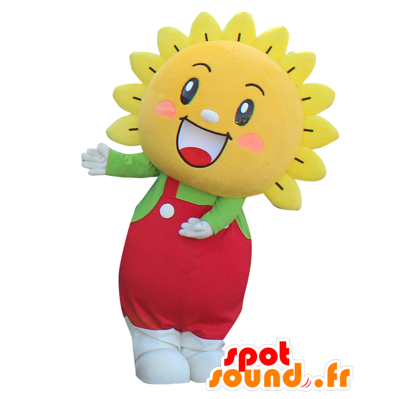 Mari-kun mascot, sunflower yellow, red and green - MASFR27602 - Yuru-Chara Japanese mascots