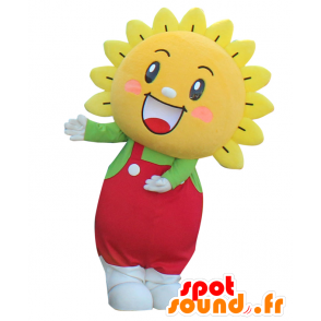 Mari-kun mascot, sunflower yellow, red and green - MASFR27602 - Yuru-Chara Japanese mascots