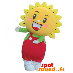 Mari-kun mascotte, zonnebloem geel, rood en groen - MASFR27602 - Yuru-Chara Japanse Mascottes