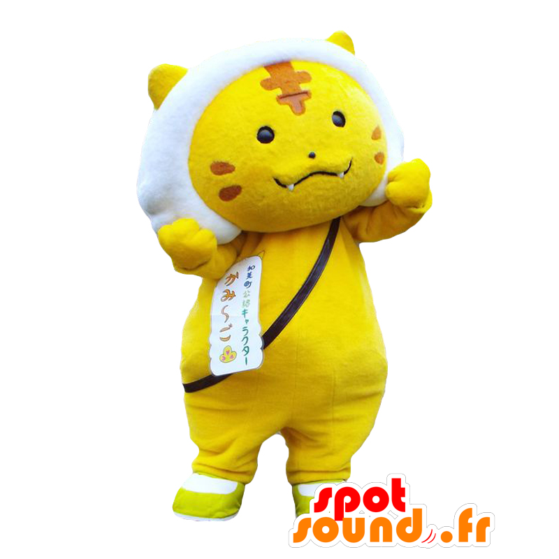 Kami-cho maskot, žlutá kočka s bílou hřívou - MASFR27603 - Yuru-Chara japonské Maskoti