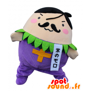 Mascot Moro, fiolett aubergine med en gul kryss - MASFR27604 - Yuru-Chara japanske Mascots