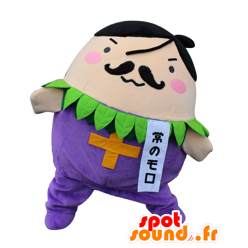 Mascot Moro, eggplant purple with a yellow cross - MASFR27604 - Yuru-Chara Japanese mascots