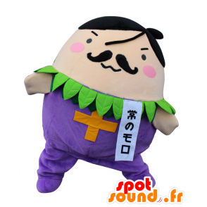 Mascot Moro, eggplant purple with a yellow cross - MASFR27604 - Yuru-Chara Japanese mascots