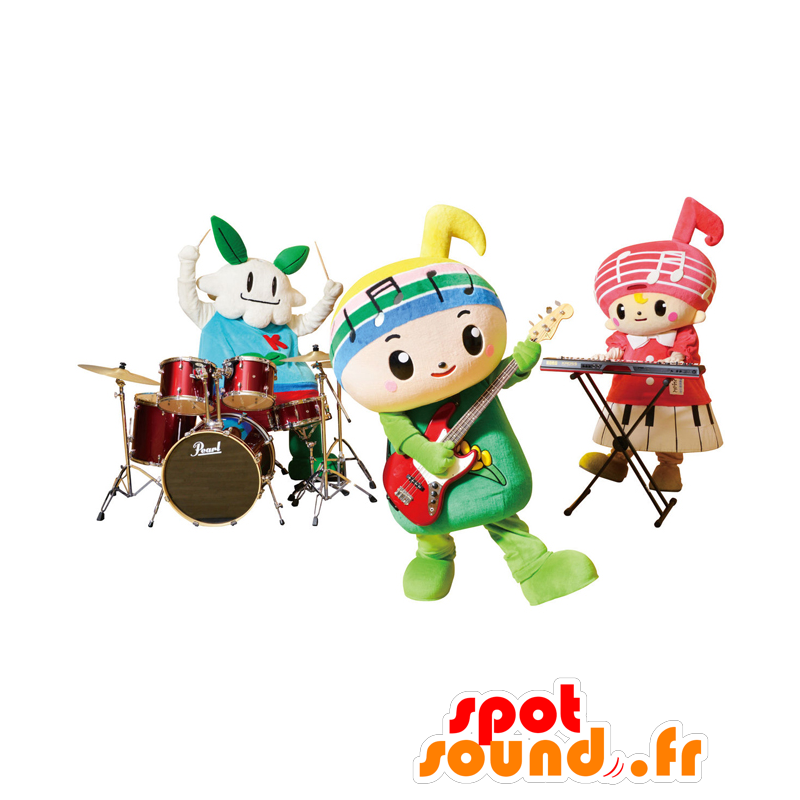 Rock band mascottes met 3 karakters - MASFR27606 - Yuru-Chara Japanse Mascottes