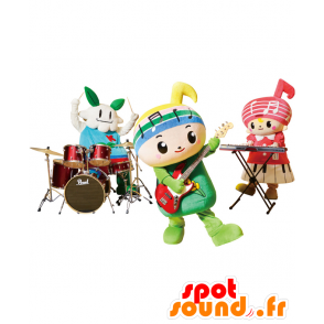 Rock band mascottes met 3 karakters - MASFR27606 - Yuru-Chara Japanse Mascottes