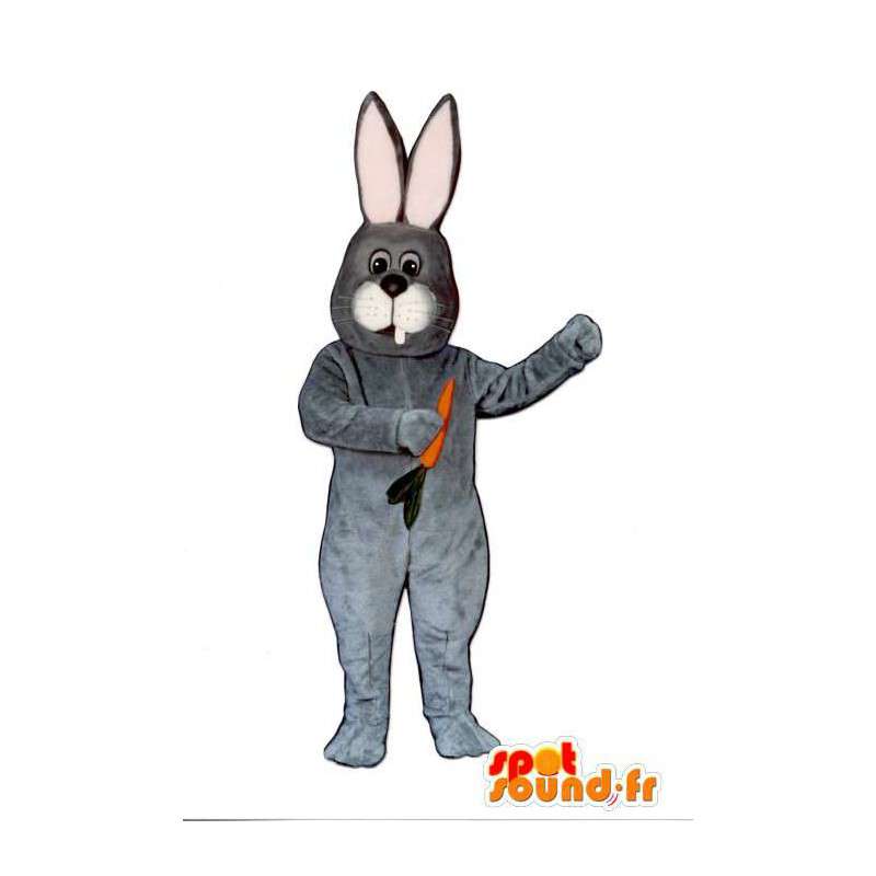 Grå og hvit kanin maskot. Rabbit Costume - Kanin maskot - MASFR007101 - SpotSound.fr