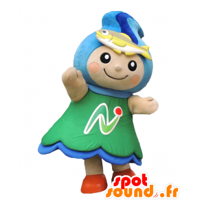 Naka-chan maskot dovolenou, s rybou na hlavě - MASFR27607 - Yuru-Chara japonské Maskoti