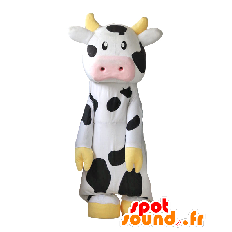 Mascot Morin, kleine ronde koe, zwart en wit - MASFR27610 - Yuru-Chara Japanse Mascottes
