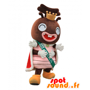 Mascotte de Kabuton, mascotte de fourmis marron avec une couronne - MASFR27615 - Mascottes Yuru-Chara Japonaises