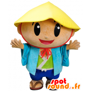 Maskot Tabimaru. Chlapec maskot s čínským kloboukem - MASFR27617 - Yuru-Chara japonské Maskoti