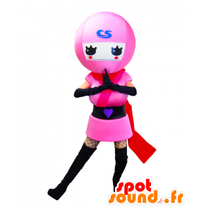 Shinobi-chan maskot. Rosa och sexig ninjamaskot - Spotsound