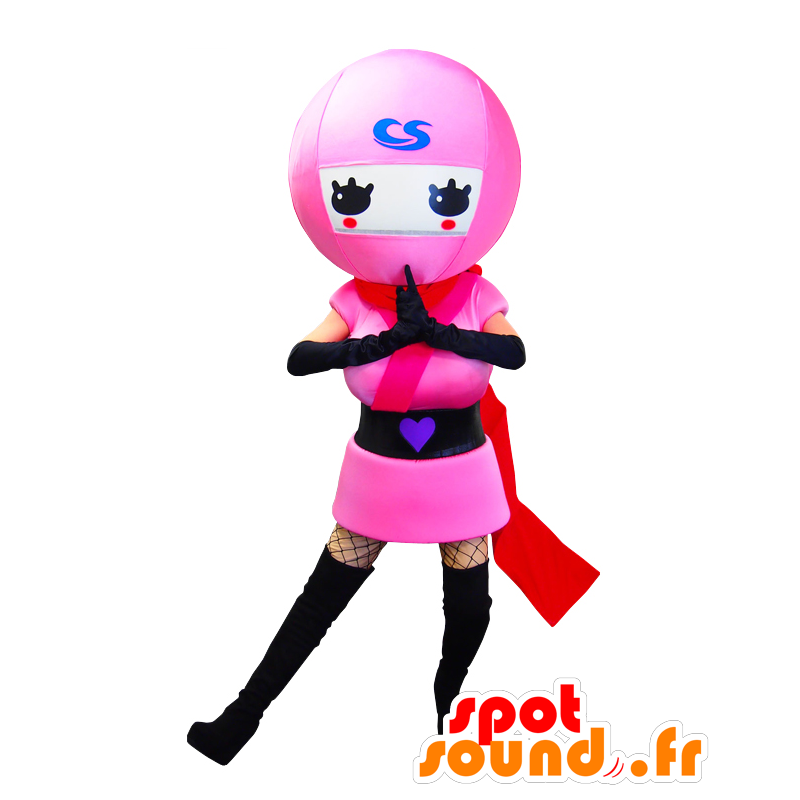 Shinobi-chan mascotte. roze en sexy ninja mascotte - MASFR27622 - Yuru-Chara Japanse Mascottes