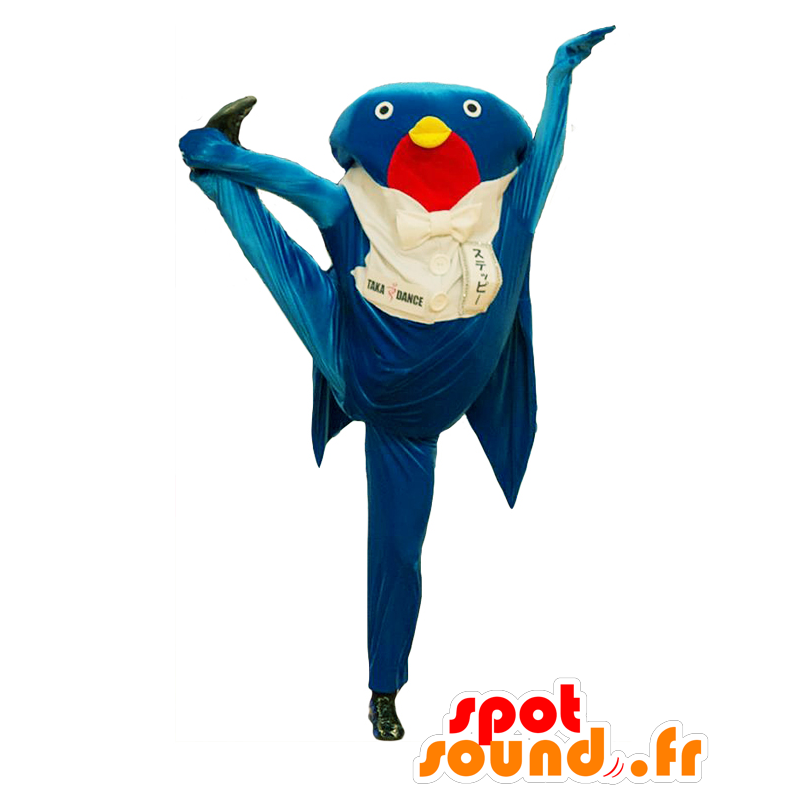 Mascot Suteppi. Mascot Bluebird, valkoinen ja punainen - MASFR27626 - Mascottes Yuru-Chara Japonaises
