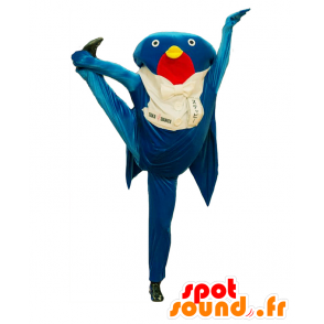 Mascotte Suteppi. Mascotte Bluebird, bianco e rosso - MASFR27626 - Yuru-Chara mascotte giapponese