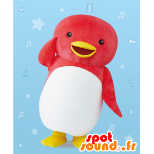 Mascota Uchida, pingüino, pingüino blanco y rojo - MASFR27627 - Yuru-Chara mascotas japonesas