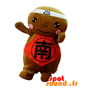 Mascot Yurukya-rananda. Braun und Rot Schneemann-Maskottchen - MASFR27628 - Yuru-Chara japanischen Maskottchen