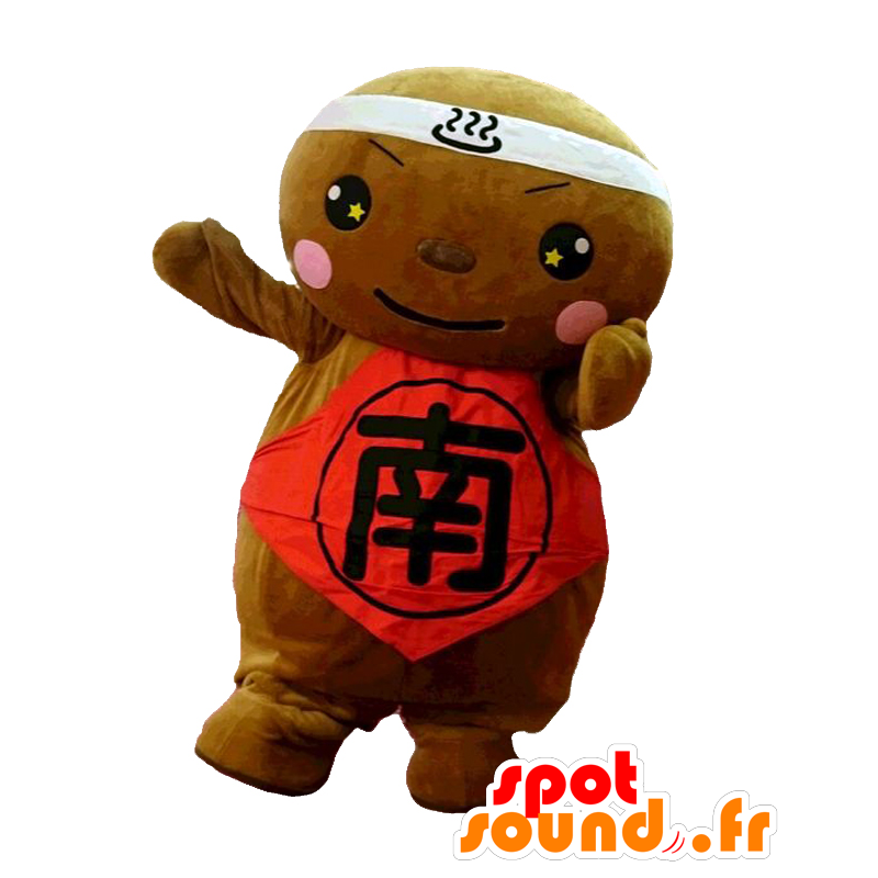 Mascot Yurukya-Rananda. Brown y la mascota del muñeco de nieve de color rojo - MASFR27628 - Yuru-Chara mascotas japonesas