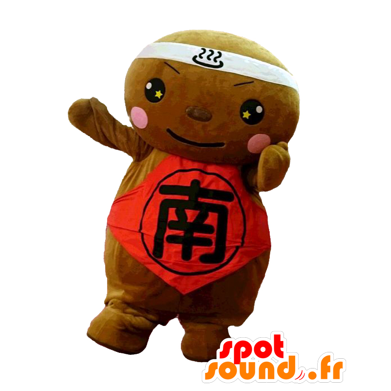 Mascot Yurukya-rananda. Brown and red snowman mascot - MASFR27628 - Yuru-Chara Japanese mascots