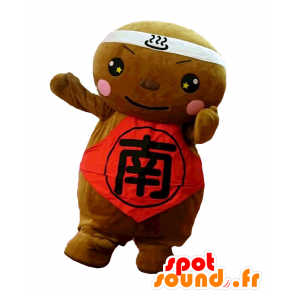 Mascot Yurukya-Rananda. Brown y la mascota del muñeco de nieve de color rojo - MASFR27628 - Yuru-Chara mascotas japonesas